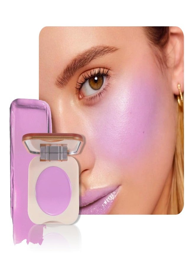 HHLTOH Lavender Cream Blush on Face for Women Cheeks Makeup Palettes, Purple Matte Single Creamy Blushes for Cheek and Contour Highlighter Make up Palette, Natural, Vegan & Cruelty-Free, #03 - Image 1